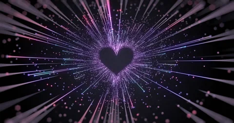 Heart animation background with lights and particles Video stock 308524257