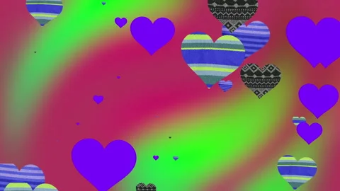 Heart of the animation changes color on the abstract background 库存影片 148325613