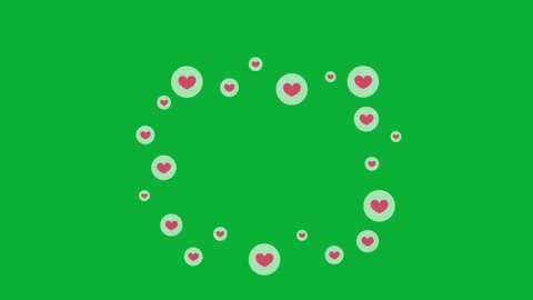 Heart Animation on Green Screen | Romantic Love Icon Loop | 2D Animated Overlay  Stock Footage 331148493
