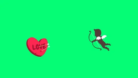 Heart animations with arrow green screen Stock Footage 229931533