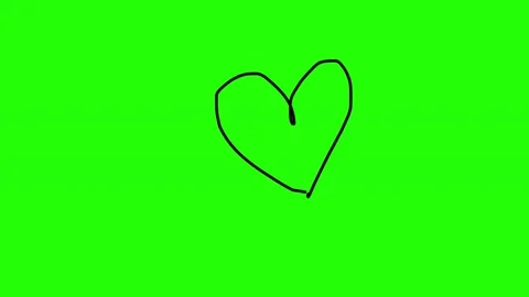 Heart appears on the green screen Stock-Footage 221100692