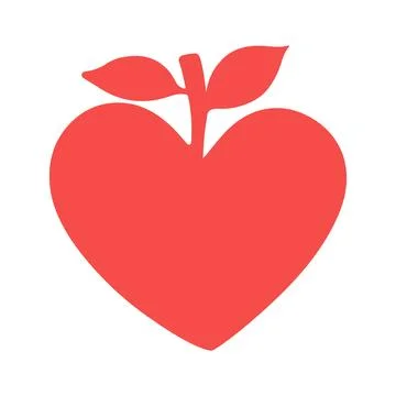 Heart Apple Logo Design Stock Illustration