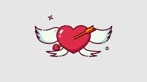 Heart Arrow Animation Stock Footage 302247358