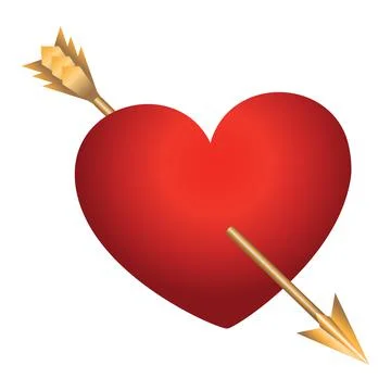 Heart with arrow. Design for Valentines day. Vector illustration. Stock Illustration