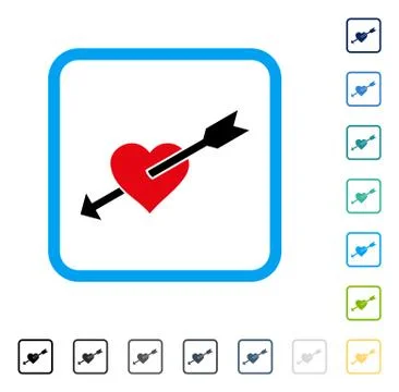 Heart Arrow Framed Vector Icon Illustrazione stock