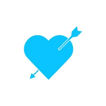 Heart with arrow icon flat Stock Illustration