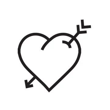 Heart arrow icon Stock Illustration