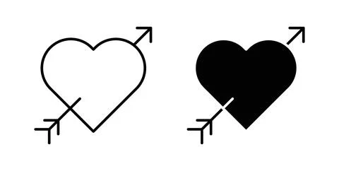 Heart with arrow icon vector art Illustrations Stock Illustration