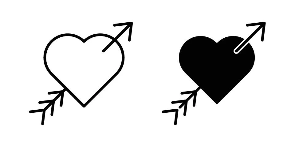 Heart with arrow icon vector design illustrations Stock Illustration