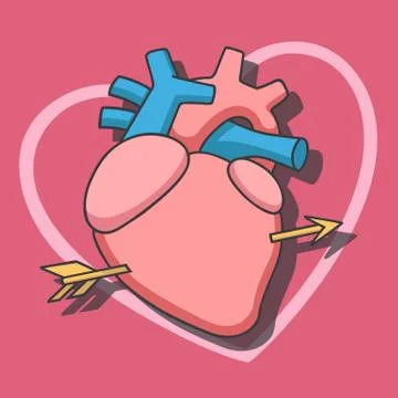 Heart with arrow Stock Illustration