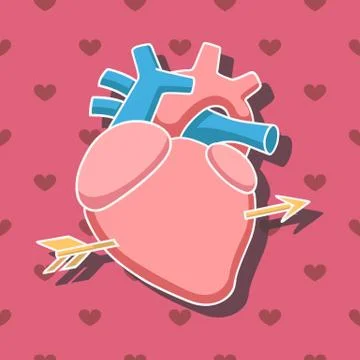 Heart with arrow Illustrazione stock