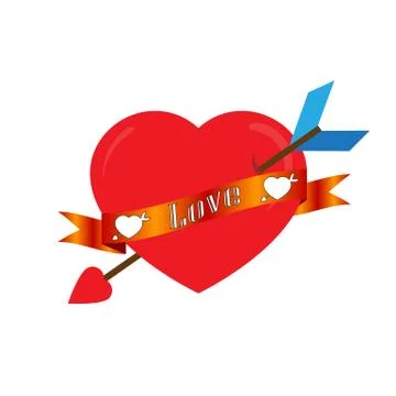 Heart with arrow Stock Illustration