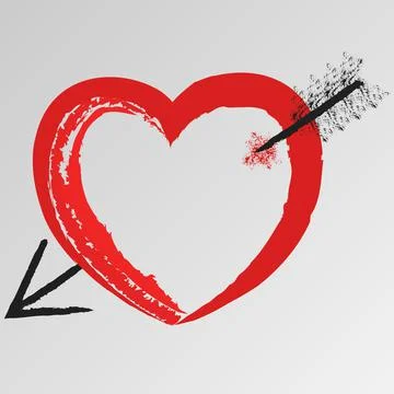 Heart with arrow Stock Illustration