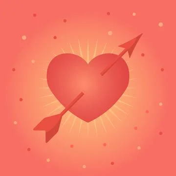Heart with arrow Stock Illustration