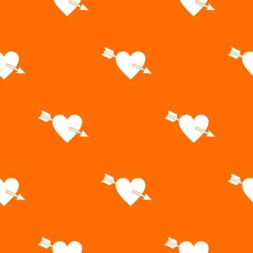 Heart with arrow pattern seamless Stock Illustration