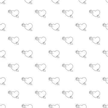 Heart with arrow pattern seamless イラスト素材