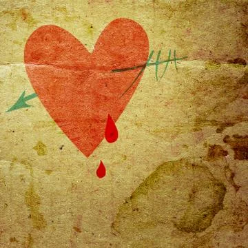 Heart with an arrow Stock Photos