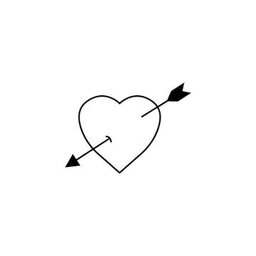 Heart with arrow solid icon, Love sign Valentines Stock Illustration