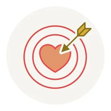 Heart Arrow Targer Stock Illustration