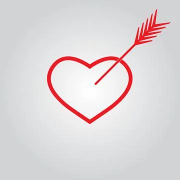 Heart with arrow. Vector icon. Stock Illustration