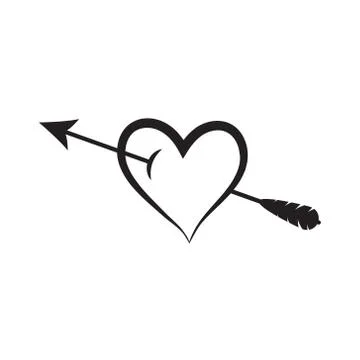 Heart with arrow vector icon, Love symbol, Valentine's Day vector icon. Stock Illustration