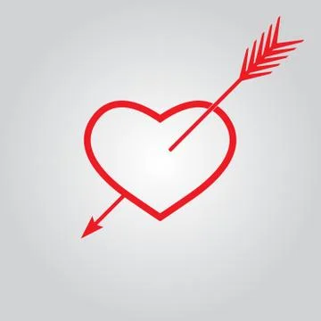 Heart with arrow. Vector Illustration. Illustrazione stock