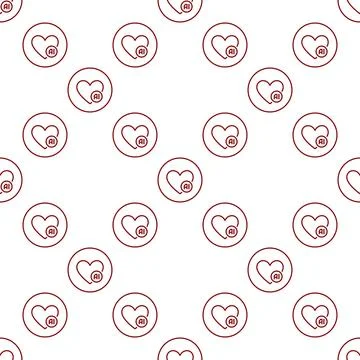 Heart with Artificial Intelligence sign vector AI outline round seamless pa.. Stock Illustration