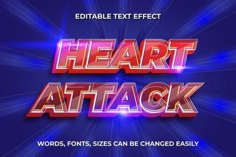Heart attack 3d editable text effect Stock Illustration