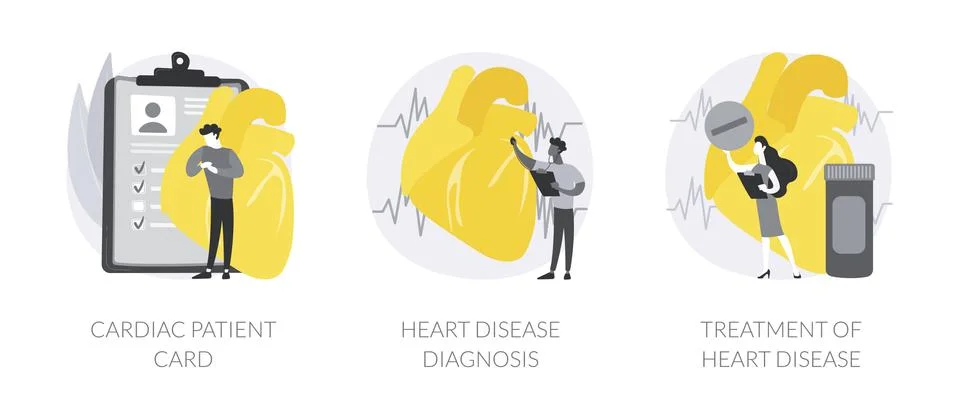 Heart attack abstract concept vector illustrations. Stock Illustration