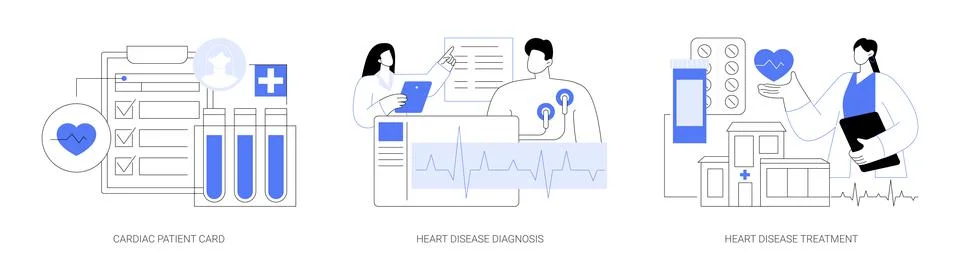 Heart attack abstract concept vector illustrations. Stock Illustration