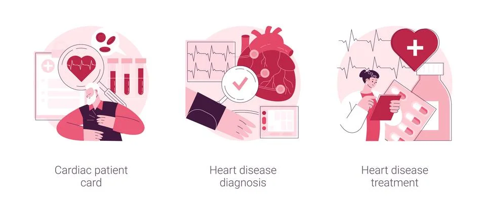 Heart attack abstract concept vector illustrations. Stock Illustration