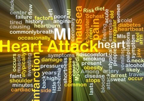 Heart Attack background concept glowing Stock Illustration