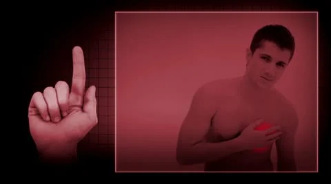 Heart attack with EKG sign Stock Footage 9801396