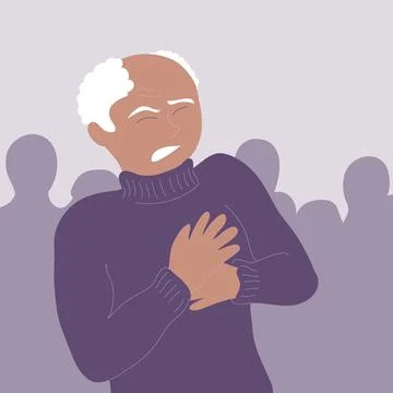 Heart attack in an elderly man among people Stock Illustration