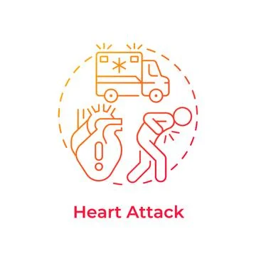 Heart attack gradient outline concept icon Stock Illustration