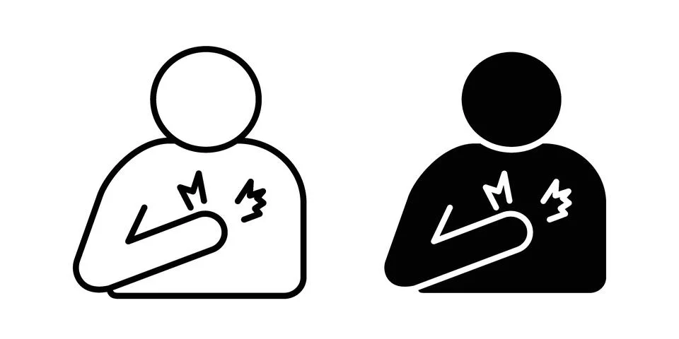 Heart attack icon bundle for website design projects Stock Illustration