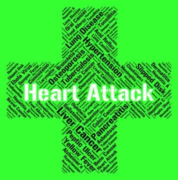 Heart Attack Indicates Cardiac Arrests And Ailments Stock Illustration