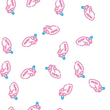 Heart attack operation vector seamless pattern Stock Illustration