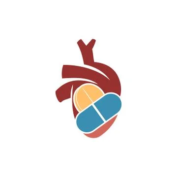 Heart attack risk vector logo icon design Illustration Stock-Illustration