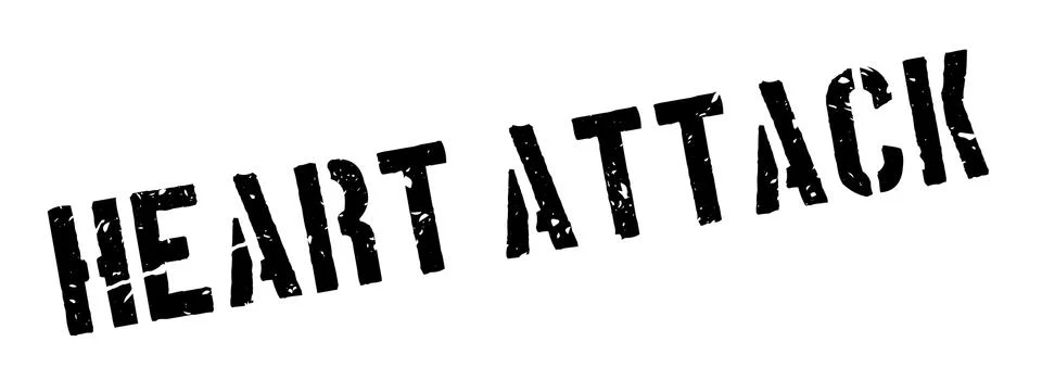 Heart Attack rubber stamp Illustrazione stock