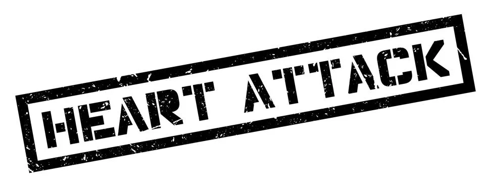 Heart Attack rubber stamp Stock Illustration