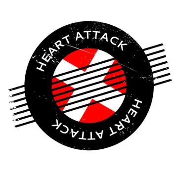 Heart Attack rubber stamp Illustrazione stock