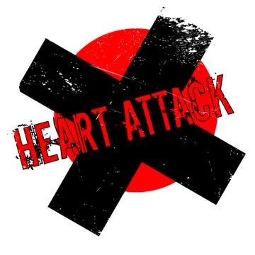 Heart Attack rubber stamp Stock Illustration