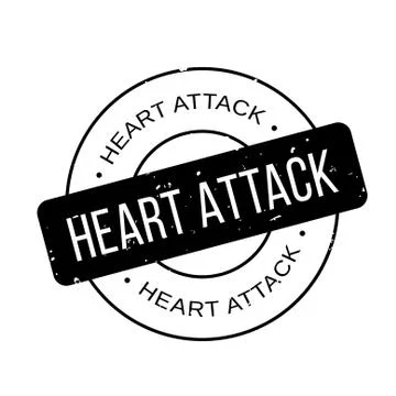 Heart Attack rubber stamp Stock Illustration