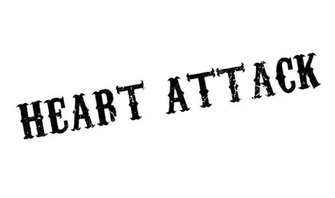 Heart Attack rubber stamp Stock Illustration