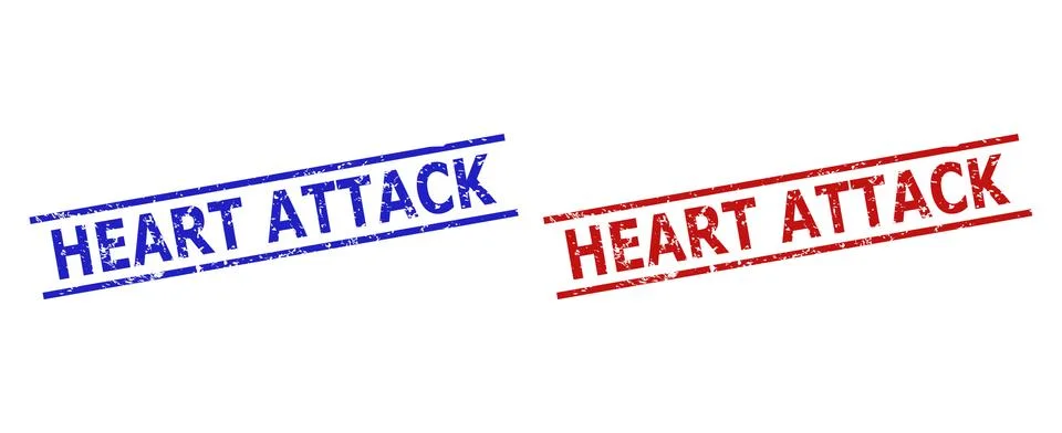 HEART ATTACK Seals with Corroded Surface and Parallel Lines Stock Illustration