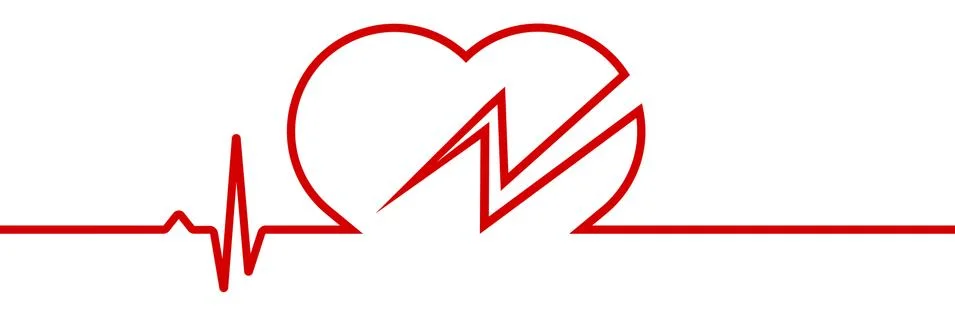 Heart attack. Sharp chest pain. Heartbeat line before and after an attack Stock Illustration