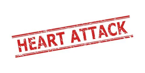 HEART ATTACK Stamp with Corroded Texture and Double Parallel Lines Illustrazione stock