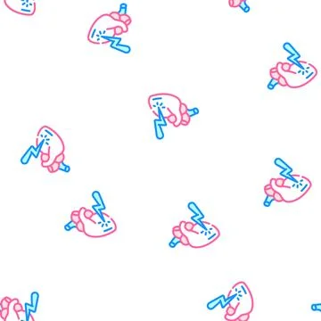 Heart attack vector seamless pattern sign Stock Illustration