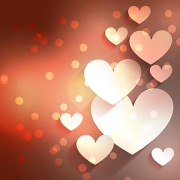 Heart background with bokeh effect Stock Illustration